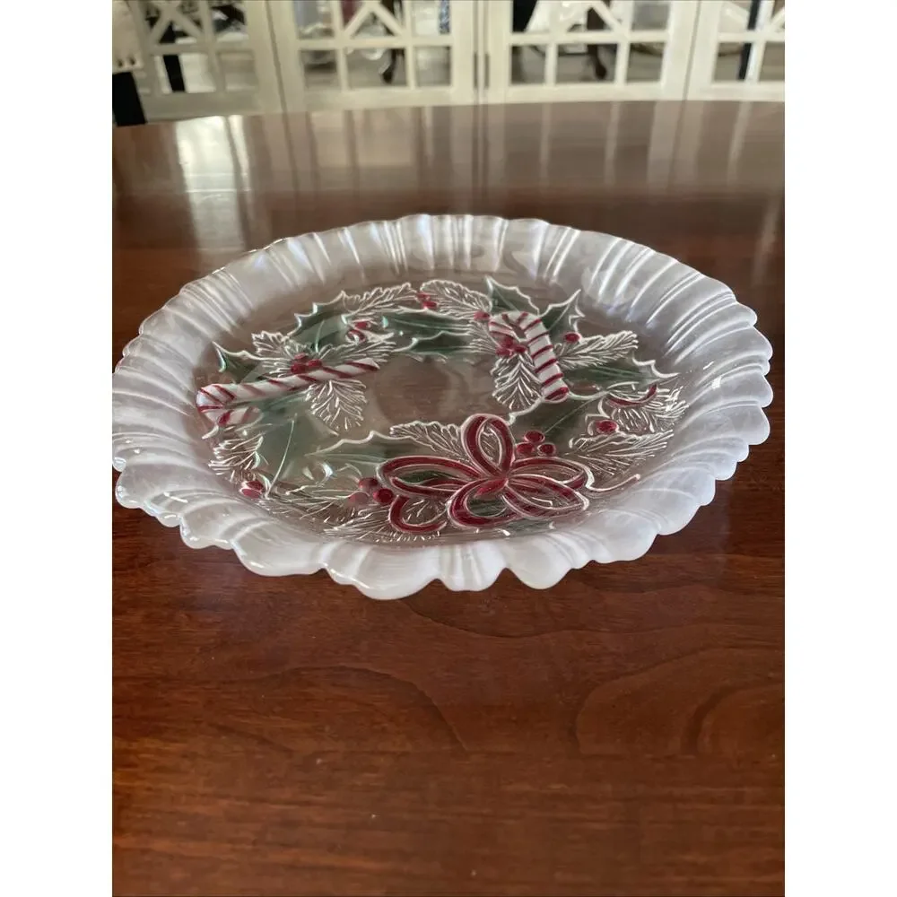Mikasa Festive Wreath Collection Candy Cane Decorative Candy Dish